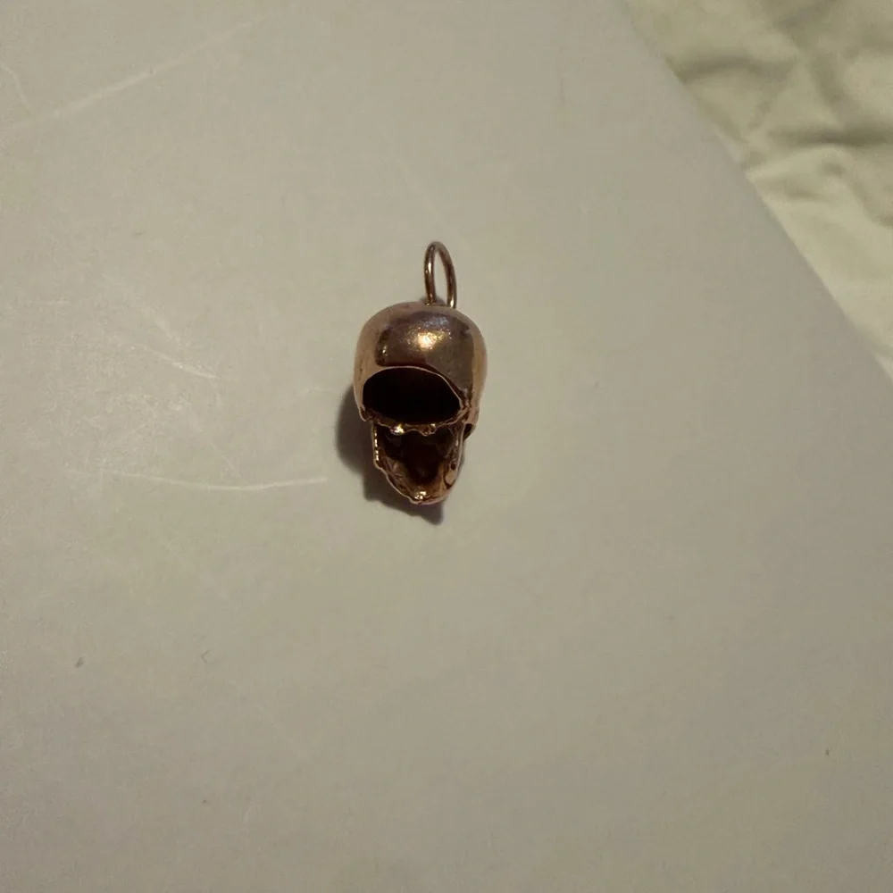 Fortunebaby 14K Rose Gold Gold Skull Charm with Diamonds! - Picture 6 of 7